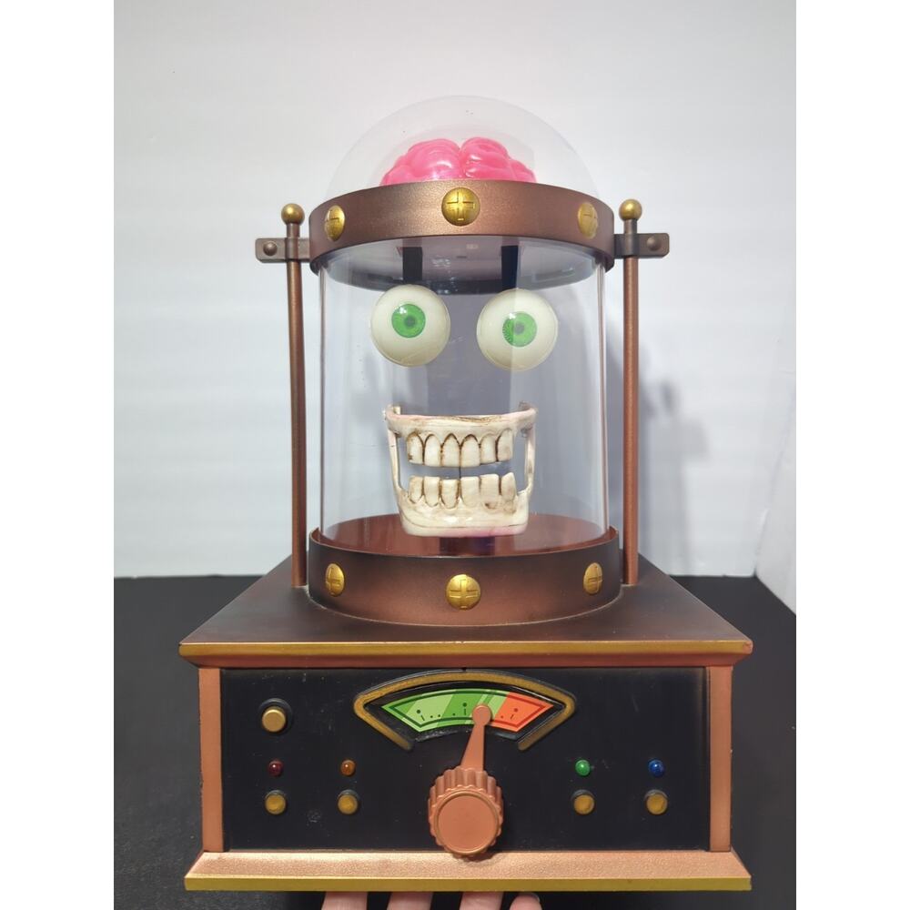 Rare Gemmy Mad Lab Animated Light And Talking Brain Halloween Tested